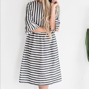 Black and white stripped dress